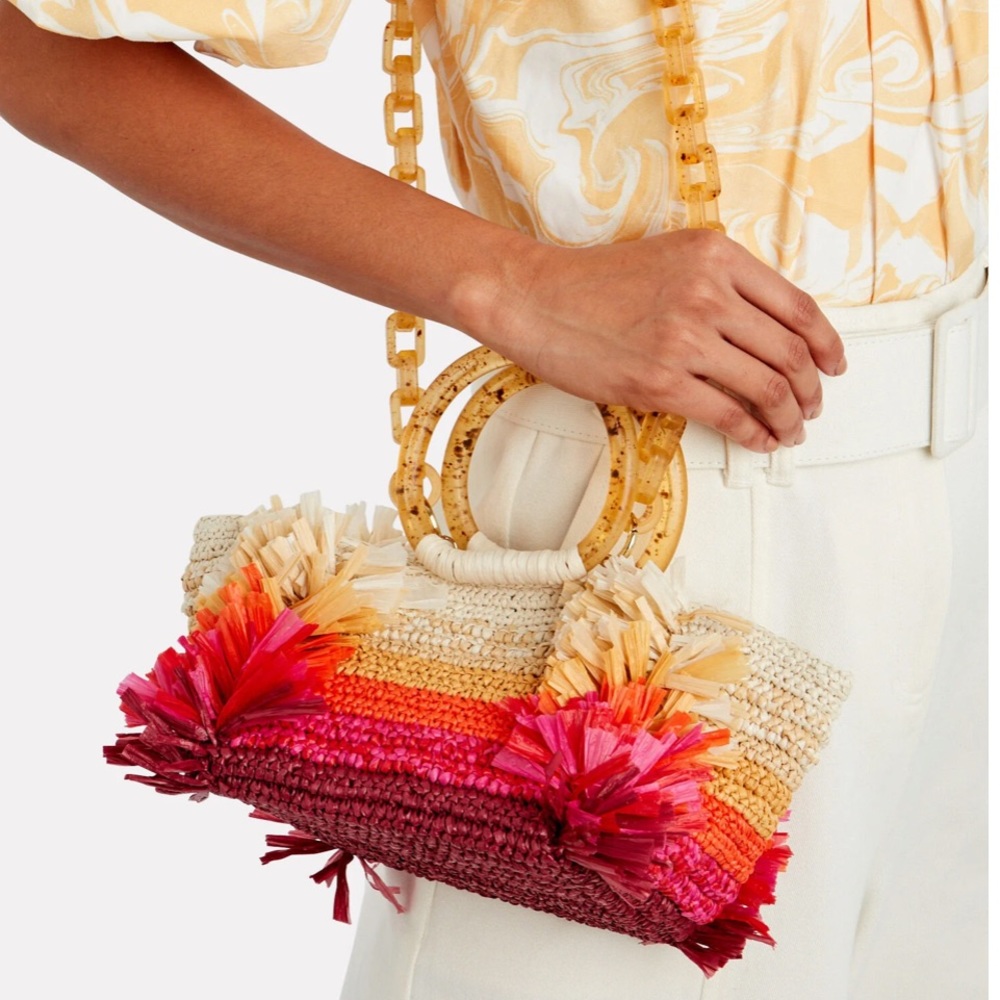 Carolina Santo Domingo Corallina tote straw bag ombré